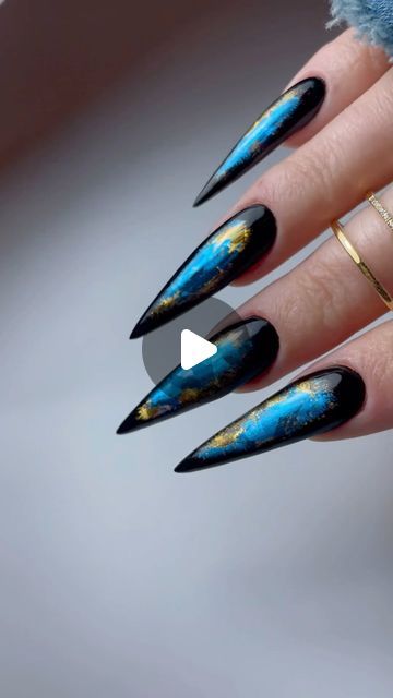 Foil Transfer Nails, Dark Blue Fall Nails, Transfer Foil Nails, London Nails, Young Nails, Transfer Foil, Instagram Nails, Foil Nails, Nails Inc