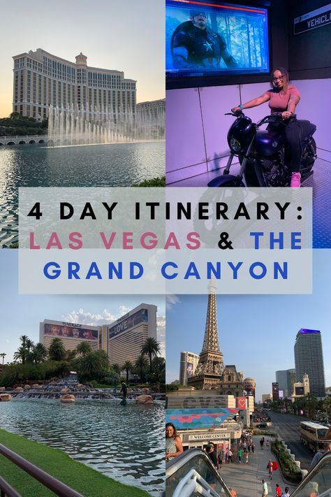 Looking for things to do in Las Vegas? What about a day trip to the Grand Canyon? Check out this post on my 4 day itinerary to Las Vegas and the Grand Canyon. Vegas Grand Canyon Trip, Las Vegas Grand Canyon Trip, Las Vegas 4 Day Itinerary, Grand Canyon From Las Vegas, Grand Canyon Las Vegas, Grand Canyon Winter, Vegas Itinerary, Traveling Board, Las Vegas Itinerary