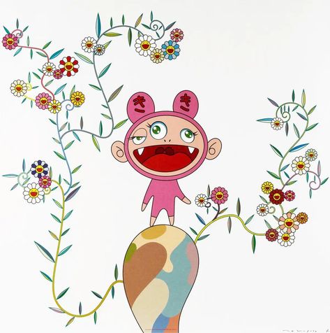 The Ultimate Guide to Takashi Murakami: A-Z Facts | MyArtBroker | Article Murakami Art, Takashi Murakami Art, Banksy Prints, Superflat, Guided Art, Japanese Pop Culture, Takashi Murakami, Japanese Graphic Design, Floral Elements