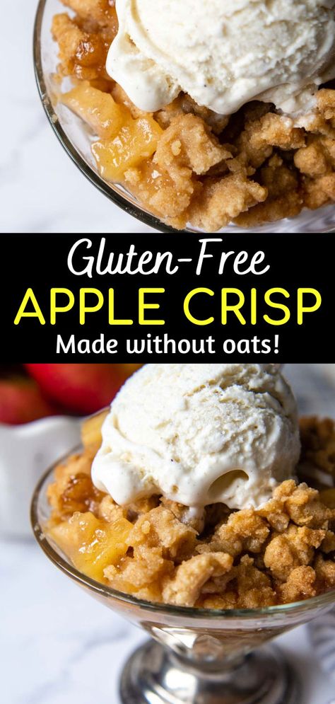 Apple Crisp Gluten Free, Gluten Free Apple Crisp Recipe, Apple Crisp Recipe With Oats, Apple Crisp Without Oats, Recipe With Oats, Healthy Apple Crumble, Healthy Apple Crisp, Comfort Food Desserts, Gluten Free Apple Crisp