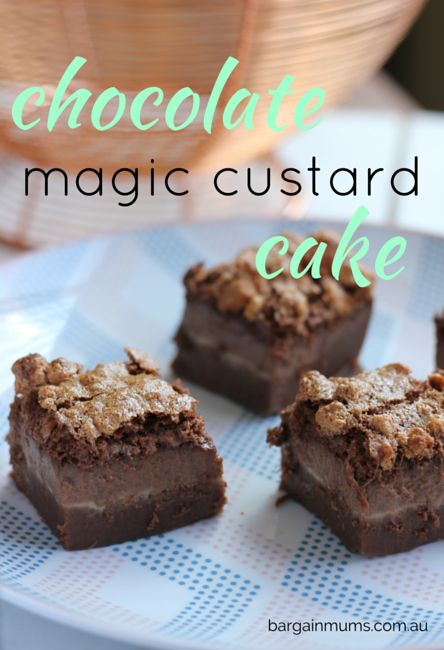 Vanilla Magic Custard Cake, Brownies Truffles, Magic Cake Recipes, Magic Custard Cake, Custard Cake Recipes, Mini Chocolate Cake, Chocolate Custard, Light Cakes, Kolaci I Torte