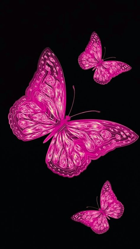 Wallpaper Mariposas, Butterflies Poster, Image Zen, Hot Pink Butterfly, Hot Pink Wallpaper, Neon Rose, Aesthetic Print, Butterfly Wallpaper Backgrounds, Elegant Wallpaper