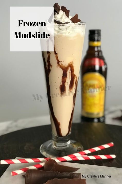 The best Frozen Mudslide recipe using Kahlua and Vanilla Ice Cream #mycreativemanner #drinks #mudslide #kahlua Mudslides Made With Ice Cream, Recipes Using Kahlua, Frozen Mudslide Recipe, Knowledge Goals, Hot Cocoa Crockpot Recipe, Mud Slide Drink Recipe, Baileys Milkshake, Mudslide Drink, Mud Slide