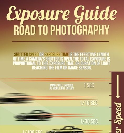 Exposure is one of the primary building blocks of photography, but seldom is it so clearly explained as in this infographic.  Each portion of this infographic explains the three basic components of exposure: shutter speed, ISO, and aperture. Guide Infographic, Photography Lessons, Shutter Speed, Shutters, Building Blocks, Road, Building, Photography