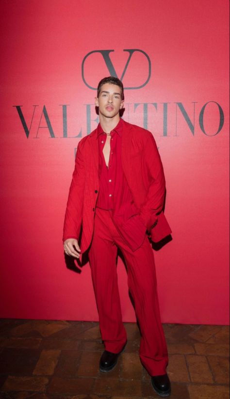 Suits For Guys, Chinese Shirt, Mens Fasion, Manu Rios, Formal Fashion, Prom Suits, Red Suit, Prom Looks, Photoshoot Concept