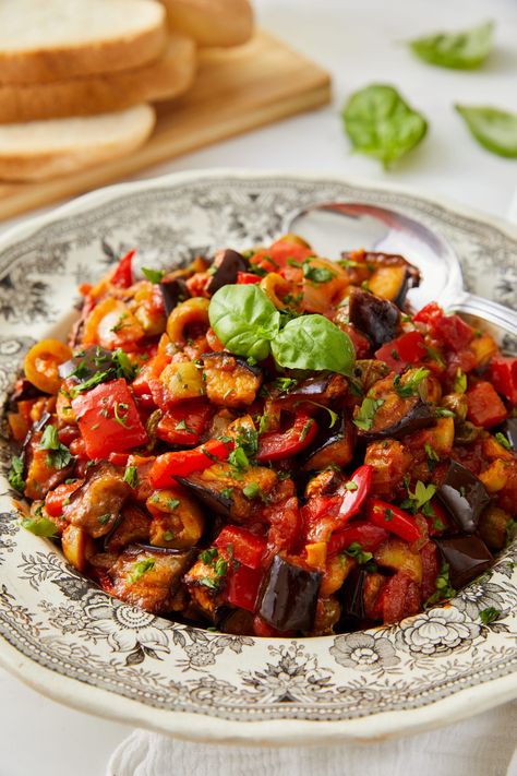 Caponata Recipe Caponata Recipe, Dairy Free Low Carb, Snack Smoothie, Slow Cooker Pasta, Sandwich Wraps, Easy Healthy Eating, Low Carb Vegetarian, Slow Cooker Soup, Dessert Appetizers