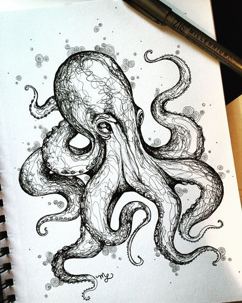 Octopus Sketch on Behance Octopus Sketch, Octopus Drawing, Octopus Tattoo Design, Octopus Tattoos, Octopus Tattoo, Octopus Art, Desenho Tattoo, Animal Sketches, Cool Art Drawings