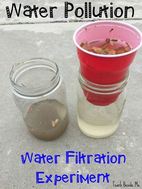 Do a water filtration experiment to learn about pollution and how to clean the dirty water supplies around the world. Plus some great book recommendations! Water Pollution Experiment, Pollution Experiment, Water Filtration Experiment, Pollution Activities, Vetenskapliga Experiment, Science Experience, Water Experiments, Kid Experiments, Science Activities For Kids