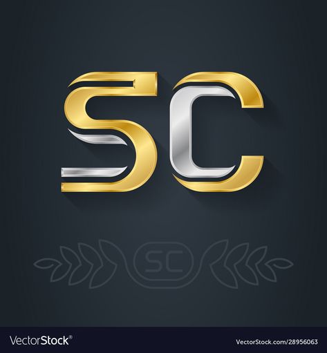 Sc Logo, 3d Icons, Silver Logo, Text Logo, Design Creative, Design Element, Gold And Silver, High Res, Png Images