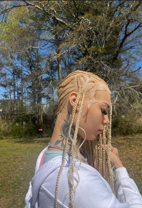 Lemonade Braids Blonde, Blonde Box Braids Hairstyles, Braids Blonde, Unnatural Hair Color, Protective Style Braids, Pink And Black Hair, Lemonade Braids, Pretty Braids, Blonde Box Braids