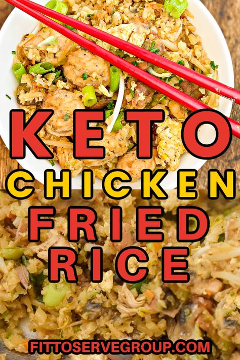 This keto chicken fried rice is a cauliflower chicken fried rice that's full of flavor and a healthy alternative to Chinese take-out! Made in 30 minutes or less, it's a recipe the whole family will enjoy. keto chicken fried rice| low carb chicken fried rice| cauliflower chicken fried rice Chicken Fried Rice Recipe Healthy, Fried Rice Cauliflower, Chicken Fried Cauliflower Rice, Chicken Fried Rice Recipe Easy, Ketosis Diet Recipes, Cauliflower Chicken, Rice Cauliflower, Cauliflower Fried Rice Recipes, Low Carb Gluten Free Recipes