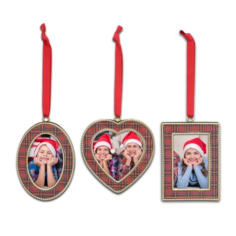 PRICES MAY VARY. 【DESIGN】: MIMOSA MOMENTS provides picture frames for every occasion and décor. Add a special touch to your Christmas décor with this beautiful picture frame that doubles as an ornament to display your favorite photos during the holiday season. Three picture frame ornaments are included as shown in photo. 【QUALITY】: The steel frame features a brass tone electroplated finish wth printed red plaid paper lamination , real glass and black velvet backing. 【EASY TO USE】: Picture can be Bling Picture Frames, Apartment Holiday Decor, Cloth Display, Picture Frame Ornament, Frame Ornaments, Christmas Tree Wedding, Frame Ornament, Picture Frame Ornaments, Picture Ornaments