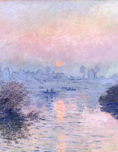 Sunset on the Seine at Lavacourt, Winter Effect,1880. Petit Palais,Paris. Claude Monet Paintings, Claude Monet Art, Monet Art, Monet Paintings, The Seine, Impressionism Art, Art Et Illustration, Impressionist Art, Aesthetic Painting