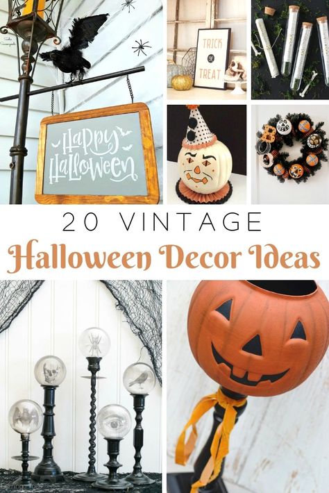 S Vintage Halloween Decorations Diy, Diy Vintage Halloween, Vintage Halloween Diy, Halloween Craft Diy, Vintage Halloween Crafts, Vintage Halloween Party, Halloween School Treats, Vintage Fall Decor, Halloween Decor Ideas