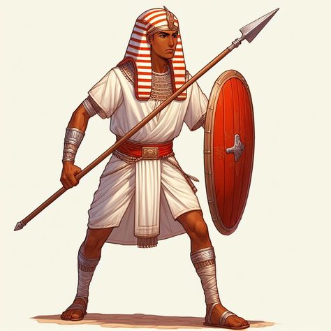 Egyptian Warrior Art, Egyptian Dnd, Egyptian Soldier, Egyptian Character Design, Egyptian Warrior, Bronze Age Civilization, D D Monsters, Heavy And Light, Egyptian History