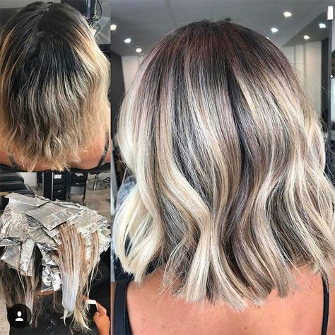 How to transform blonde hair with regrowth into a dimensional darker blonde balayage that grows out perfectly with long lasting results. Blonde Balayage Transformation, Darker Blonde Balayage, Balayage Transformation, Darker Blonde, Blond Bob, Ash Blonde Hair Balayage, Dark Blonde Balayage, Short Brunette Hair, Baylage Hair