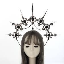 Halo Crowns, Art Baroque, Angel Halo, Crown Headpiece, Yas Queen, Halo Crown, Halo Headband, Black Jewel, Black Halo