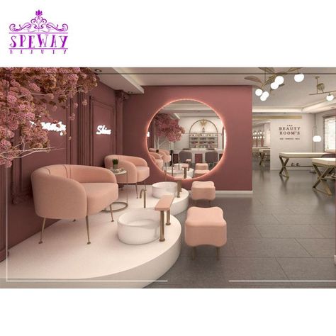 Nail Art Salon Interior Design, Beauty Center Salon Interior Design, Nail Art Room, Nail Art Studio Interior Design, Modern Beauty Salon Interior Design, Beauty Center Design, Modern Nail Salon, Luxury Nail Salon, Wiesbaden Germany