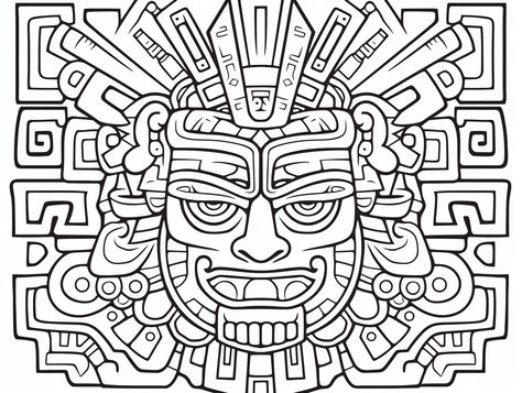 illustration of Mesmerizing Aztec patterns Aztec Designs Pattern, Aztec Pattern Drawing, Coloring Page For Adults, Aztec Culture, 5th Grade Reading, Aztec Art, Aztec Pattern, Pattern Drawing, Intricate Patterns