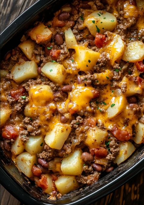 This Slow Cooker Cowboy Casserole is the ultimate comfort food, perfect for busy weeknights or a cozy weekend meal. Packed with ground beef, kidney beans, corn, and savory seasonings, it’s a hearty, one-pot dish that is both filling and flavorful. The addition of sliced potatoes and a melty cheese topping makes it a complete meal […] Crockpot Cowboy Casserole, Cowboy Casserole Recipe, Homemade Bolognese Sauce, Homemade Bolognese, Dude Food, Beef Kidney, Cowboy Casserole, Cozy Weekend, Potatoe Casserole Recipes