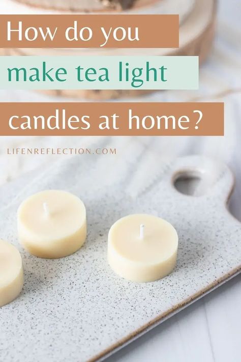 Diy Votive Candles, How To Make Tea Light Candles, Diy Tea Light Candles, Tea Candles Ideas, Tea Lights Diy, Making Beeswax Candles, Candle Scents Recipes, Beeswax Candles Diy, Candles At Home