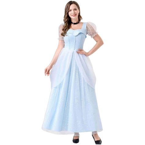 PRICES MAY VARY. AUTHENTIC FANTASTIC BEAUTY: This Adult Cinderella Women's Costume has been meticulously designed to capture the essence of the fairy tale, featuring an elegant ball gown silhouette that embodies the classic princess look. HIGH QUALITY FABRIC: This plus size women's dress is made of soft and stretchy fabric, breathable and lightweight, easy to wash and quick dry. COMFORTABLE AND BREATHABLE DESIGN: Despite its elegant appearance, this costume prioritizes comfort with a breathable 12 Dancing Princesses Costumes, Diy Cinderella Costume Women, Halloween Costumes Classic, Disney Halloween Costumes For Women, Cinderella Costume Women, Fairy Tale Cosplay, Cinderella Costume Adult, Diy Cinderella Costume, Halloween Cinderella