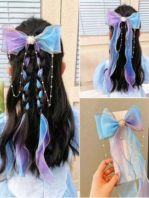 Sharing this cute hair bow! It’s so beautiful. Fantasy vibes. ♥️♥️ #fashion #styleblogger #style #accessories #jewelry #bows #rainbow #pinterest #hair #hairaccessoriesheadbands #cutehairstyle #fantasy #vibes Hair Accessories For Kids, Updo Hairstyles Tutorials, Embroidered Hair Bows, Diy Hair Accessories Ribbon, Prom Hair Updo, Ribbon Hairstyle, Hair Up Styles, Short Hair Styles Easy, Kids Hair Accessories