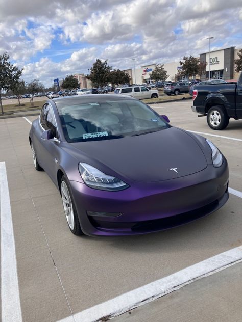 Tesla Colors, Tesla Car Wrap, Purple Tesla, Tesla Card, Credit Aesthetic, Tesla Aesthetic, Purple Photography, Wallpaper Pfp, Dream Cars Mercedes