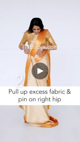 Saree Dropping Ideas, Double Saree Draping Styles, Pleating Saree, Saree Draping Ideas, Saree Styling Ideas, Saree Draping Tutorial, Saree Hacks, Saree Tips, Sari Draping