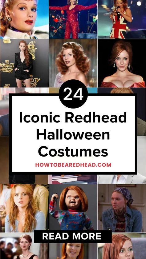 Redhead Characters Halloween, 90s Red Head Characters, Candice Halloween Costume, Couple Costumes Redhead, Celebrity With Red Hair, Easy Red Head Costume Ideas, Costumes For Red Heads Halloween, Red Head Movie Character, Famous Red Heads Characters