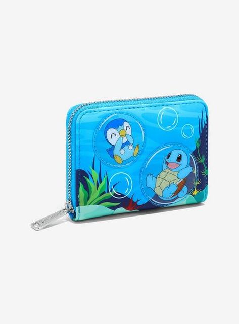 Loungefly Pokémon Water Type Bubbles Small Zippered Wallet - BoxLunch Exclusive, Pokemon Water Type, Pop Bag, Disney Loungefly, Fun Wallets, Water Type, Anime Merch, Geek Girls, Zipper Wallet, Suitcases