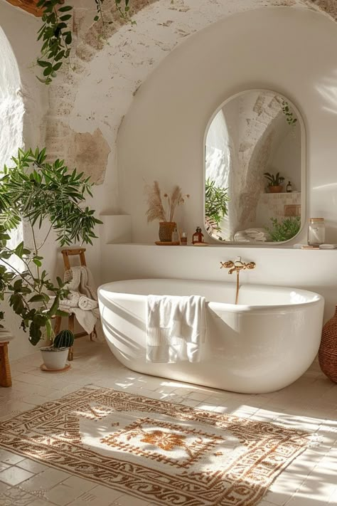 Provence Bathroom Ideas, Meditterean Bathroom, Mediterranean Decor Bathroom, Italian Style Homes Interior, Dream House Bathroom, Greek Bathroom, Italian Home Design, Modern Mediterranean Bathroom, Mediterranean Bathroom Design Ideas