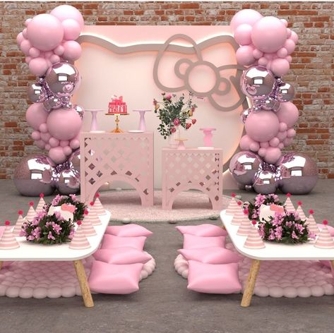 My Melody Themed Birthday Party, Hello Kitty Party Theme Ideas, Sanrio Baby Shower Theme, My Melody Theme Birthday Party Ideas, My Melody Birthday Theme, Hello Kitty Decorations Birthday, Hello Kitty Birthday Party Ideas Decoration, Sanrio Themed Party, Hello Kitty Baby Shower Ideas