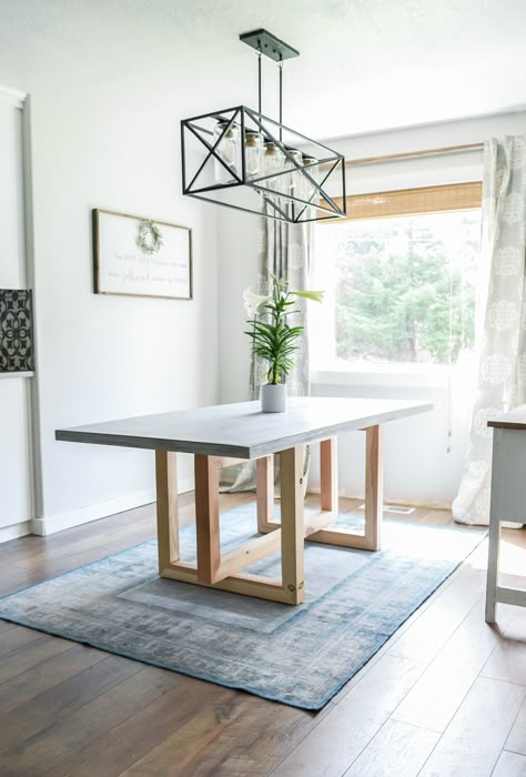 Bord Design, Diy Esstisch, Diy Dining Room Table, Concrete And Wood, Diy Dining Room, Diy Dining Table, Concrete Dining Table, Diy Dining, Concrete Table