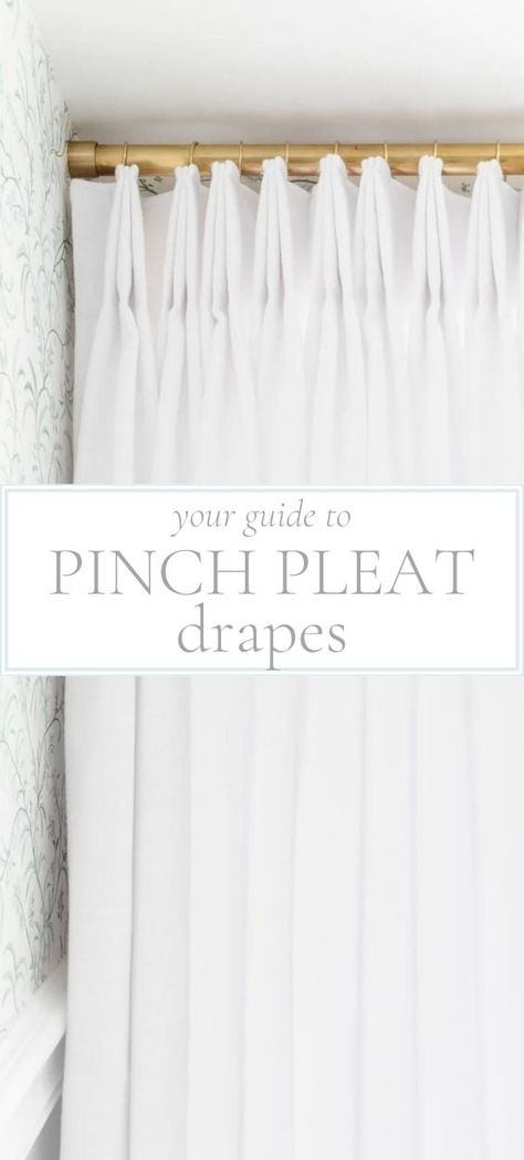 Types Of Curtain Pleats, Curtain Pleats, Pinch Pleat Curtains Diy, Pinch Pleat Drapes, Diy Drapes, Country Style Curtains, Pinch Pleat Draperies, Pinch Pleat Drape, Julie Blanner