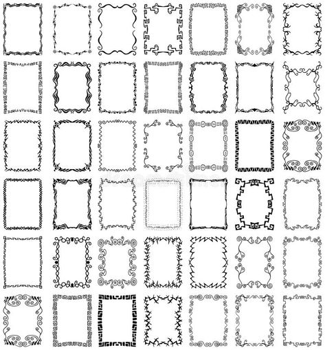 Vector Frames and Borders Collection Set. A collection of over 40 unique, hand-d , #SPONSORED, #Set, #collection, #Collection, #Vector, #Frames #ad Drawing Borders, Hand Drawn Border, Frames Design, Doodle Borders, Doodle Frame, Doodle Frames, Stencil Ideas, Frame Border Design, Drawing Frames