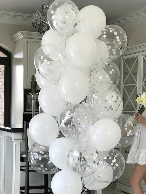 10pcs 12inch Pearl Shiny Sparkling Balloons Kit For Birthday, Celebration, Wedding, Party Decoration White Glamorous,Romantic   Latex     Wedding & Event, size features are:Bust: ,Length: ,Sleeve Length: Diamond Party Decorations, Formal Party Decorations, Backyard Engagement Party Decorations, Engagement Party Vintage, White Engagement Party, White Party Theme, Engagement Balloons, White Party Decorations, 21st Bday Ideas