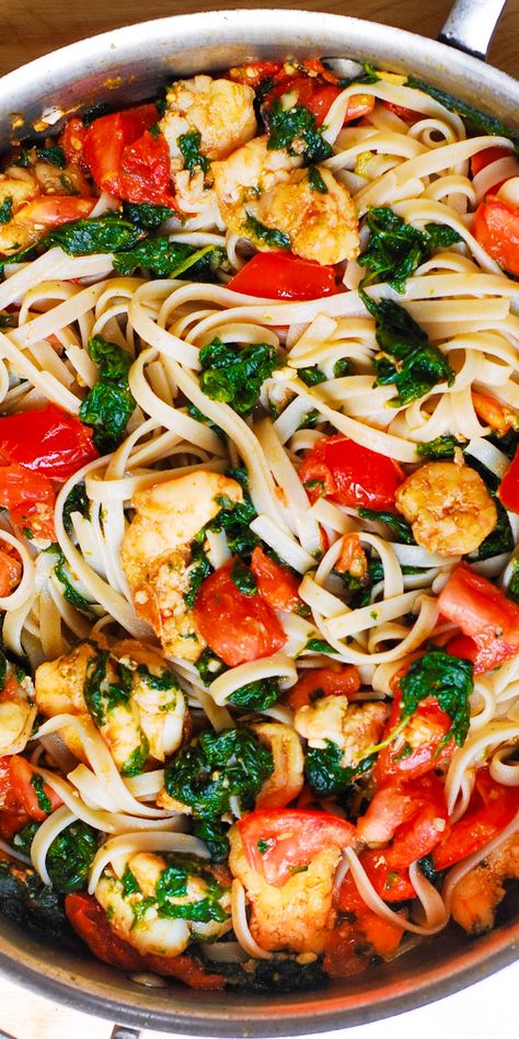 Shrimp Pasta With Tomatoes, Refreshing Dinner, Pasta With Tomatoes, Seafood Pasta Recipes, Zuppa Toscana, Shrimp Recipes For Dinner, Garlic Butter Sauce, Shrimp Recipes Easy, Pasta Dinners