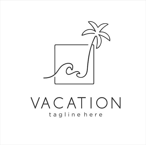 Tropical Logos Design, Beach Hotel Logo Design, Island Logo Design Ideas, Palm Tree Logo Design Ideas, Beach Logo Design Ideas, Beach Hotel Logo, Logo Mer, Palm Logo Design, Island Logo Design