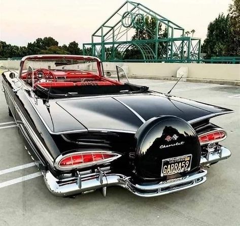 59 Chevy Impala, 1959 Chevy Impala, Chevrolet Impala Convertible, Impala Convertible, Classic Cars Chevy, Lowrider Cars, Old Classic Cars, Best Pics, Classy Cars