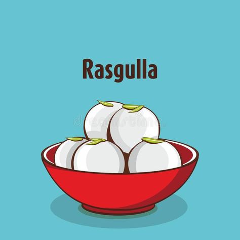 Indian traditional sweet rasgulla royalty free illustration Bengali Food Illustration Art, Bengali Wedding Couple, Sweets Doodles, Foods Quotes, Ready Rangoli, Wedding Couple Illustration, Tea Cup Drawing, Pune City, Indian Cake