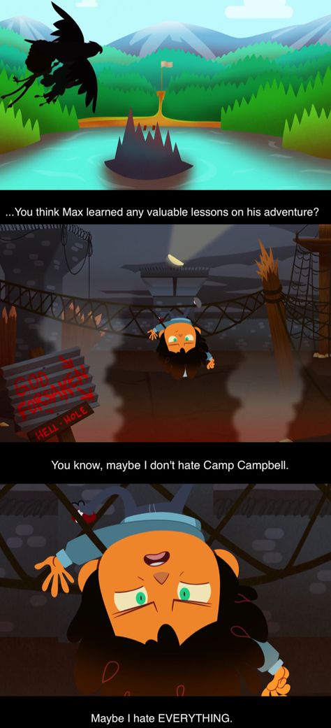 A very valuable lesson Camp Camp Max Wallpaper, Camp Camp Memes Funny, Camp Camp Comics, Camp Camp Rooster Teeth, Max Camp Camp, Camping Youtube, I Know A Place, Achievement Hunter, Camp Camp