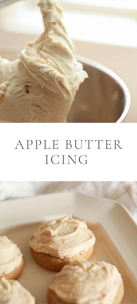 I’m going to make this short and sweet – just like this apple butter icing recipe. Really, this should be used to top everything in life, but I made it to top my Apple Butter Cookies. It’s made from scratch in less than 5 minutes. Fall Cupcake Flavors, Apple Buttercream, Apple Butter Cookies, Butter Icing Recipe, Bakery Goods, Simple Baking, Frosting Recipes Easy, Julie Blanner, Cake Frosting Recipe