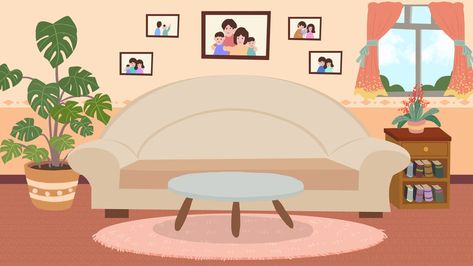 Neat Living Room Cartoon Background Living Room Cartoon Background, Room Cartoon Background, Cartoon Interior, Living Room Cartoon, Room Cartoon, Painted Sofa, Reka Bentuk Dalaman, Parlor Room, Modern Style Living Room