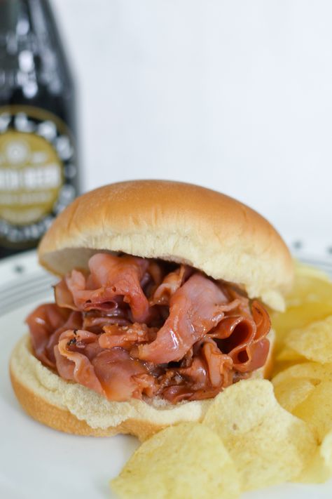 Simple, sweet, tangy and nostalgic, the ham bbq is a staple for any Pittsburgh gathering. You will find it at summer picnics, graduation parties, or anywhere ‘yinz’ watch the Pittsburgh… Ham Barbecue Recipe, Ham Barbecue, Ham Bbq, Pittsburgh Food, Barbecue Sandwiches, Bbq Sandwich, Easy Weekday Meals, Chopped Ham, Tangy Bbq Sauce