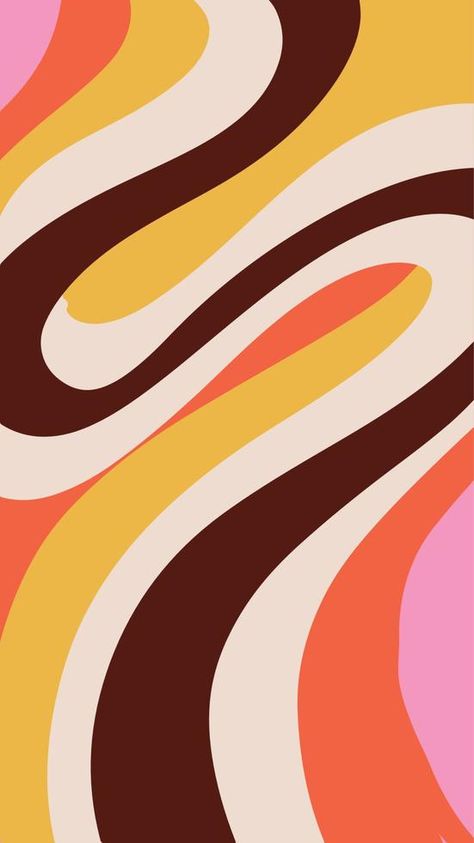 Abstract vertical psychedelic background with colorful curvy waves. Trendy vector illustration in style hippie 60s, 70s. 1920-1080 screen size 60s Abstract Art, 70s Wave Pattern, Paint Swirl Art, 60s Psychadelic Art, 70s Psychadelic Art, 1970s Graphic Design, 60s Graphic Design, 60s Graphics, 1960s Graphics