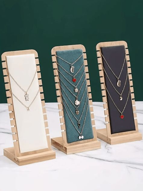 1pc Elegant Wooden Jewelry Display Rack - 12-Slot Necklace Holder, Space-Saving Long Chain Organizer, Perfect For Home & Boutiquejewelry Box,Jewellery Box,Jewelry Organiser For Women And Girls,Jewelry Holder, Ideal For Halloween Earrings,Necklace,Rings,And Wedding Accessories;Also Suitable For  Home Decor And Bridesmaid Gift Multicolor    Wood     Storage & Organization, size features are:Bust: ,Length: ,Sleeve Length: Girls Jewelry Holder, Chain Organizer, Wooden Glasses Holder, Wooden Jewelry Stand, Wooden Jewelry Display, Necklace Jewelry Display, Rectangle Necklace, Necklace Storage, Hanging Jewelry Organizer