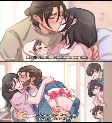 Eren X Mikasa Family, Eren And Mikasa Family, Eren X Mikasa Love, Eren Jaeger X Mikasa, Eremika Family, Eren And Mikasa Fanart, Eremika Fanart, Bilik Lelaki, Mikasa And Eren