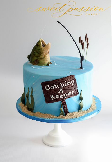 fish – Sweet Passion Cakery Groom Cake Ideas, Fisherman Cake, Fishing Alaska, Christmas Fishing, Fish Cake Birthday, Fishing Cake, Alaska Salmon, Groom Wedding Cakes, Groom Cake