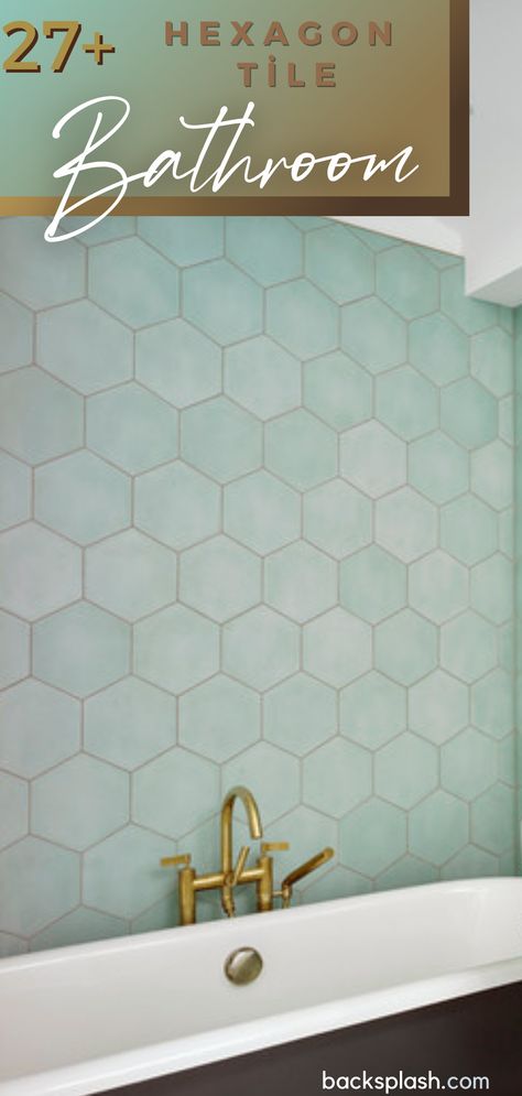 Turquoise Hexagon Tile Bathroom, Bathroom Hexagon Tile Backsplash, Green Hexagon Shower Tile, Colored Hexagon Tile Bathroom, Beehive Tile Bathroom, Hexagon Tiles Kitchen Floor, Hexagon Tiled Bathrooms, Tile Free Bathroom, Bathroom With Hexagon Tiles